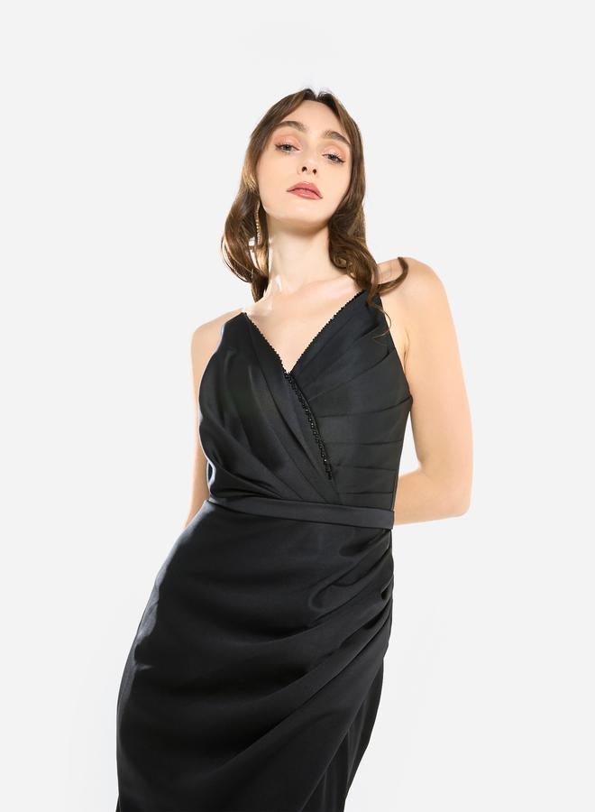 House of Moda Women Drape Silhouette Gown Maxi Dress - Image 4